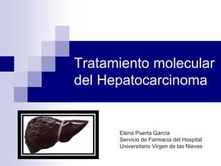 Tratamiento molecular
del Hepatocarcinoma


      Elena Puerta García
      Servicio de Farmacia del Hospital
      Universitario Virgen de las Nieves
 