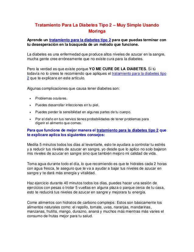 Tratamiento Para La Diabetes Tipo 2 – Muy Simple Usando Moringa