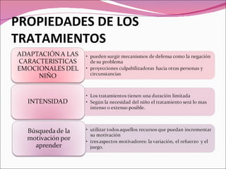 PROPIEDADES DE LOS TRATAMIENTOS 
