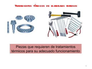 Tratamientos térmicos de materiales ferrosos Piezas que requieren de tratamientos térmicos para su adecuado funcionamiento