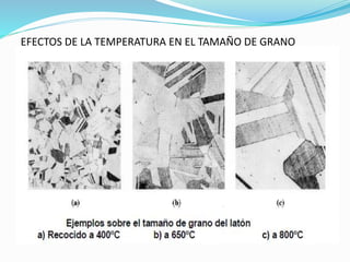 EFECTOS DE LA TEMPERATURA EN EL TAMAÑO DE GRANO 
 
