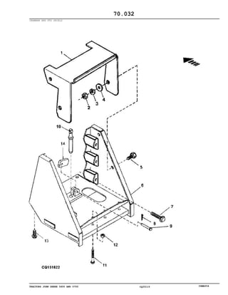 TRACTORS JOHN DEERE 5600 AND 5700 CQ33115 06MAY04
DRAWBAR AND PTO SHIELD
70.032
 