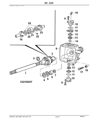 TRACTORS JOHN DEERE 5600 AND 5700 CQ33115 06MAI04
STEERING ARM AND JOINT
80.020
 
