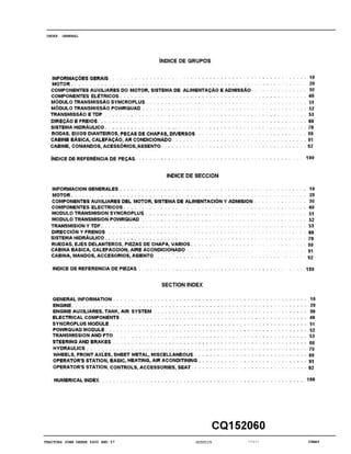 06MAYTRACTORS JOHN DEERE 5600 AND 57 CQ33115 00A01
INDEX GENERAL
 