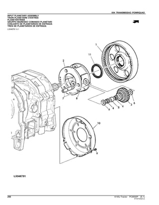 054 TRANSMISSAO POWRQUAD
INPUT PLANETARY ASSEMBLY
TRAIN PLANETAIRE D'ENTREE
PLANETENTRIEB
GRUPPO INGRESSO COMANDO PLANETARI
CONJUNTO DE PLANETARIOS DE ENTRADA
TREN DE PLANETARIOS DE ENTRADA
LX048781 A.1
250 6145J Tractor PC8550P (E.1)
ST347333(A.2)
 