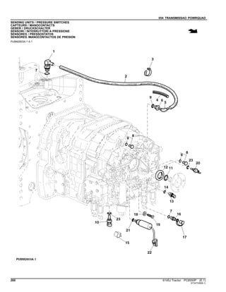 054 TRANSMISSAO POWRQUAD
SENDING UNITS / PRESSURE SWITCHES
CAPTEURS / MANOCONTACTS
GEBER / DRUCKSCHALTER
SENSORI / INTERRUTTORI A PRESSIONE
SENSORES / PRESSOSTATOS
SENSORES /MANOCONTACTOS DE PRESION
PUBM2603A.1 A.1
260 6145J Tractor PC8550P (E.1)
ST347338(B.1)
 