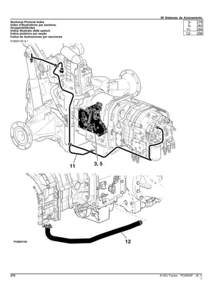 56 Sistemas de Acionamento
Sectional Pictorial Index
Index d'illustrations par sections.
Gruppenbildindex
Indice illustrato delle sezioni
Índice pictórico por seção
Índice de ilustraciones por secciones
PUBM3109 A.1
3- 278
5- 282
11- 294
12- 296
270 6145J Tractor PC8550P (E.1)
()
 