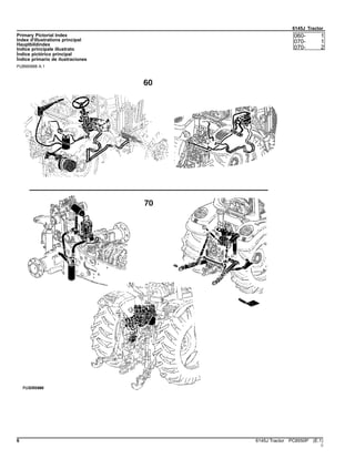 6145J Tractor
Primary Pictorial Index
Index d'illustrations principal
Hauptbildindex
Indice principale illustrato
Índice pictórico principal
Índice primario de ilustraciones
PUBM0888 A.1
060- 1
070- 1
070- 2
6 6145J Tractor PC8550P (E.1)
()
 