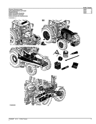 6145J Tractor
Primary Pictorial Index
Index d'illustrations principal
Hauptbildindex
Indice principale illustrato
Índice pictórico principal
Índice primario de ilustraciones
PUBM0889 A.1
080- 1
080- 2
080- 3
PC8550P (E.1) 6145J Tractor 7
()
 