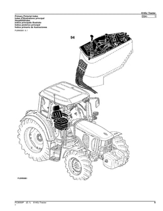 6145J Tractor
Primary Pictorial Index
Index d'illustrations principal
Hauptbildindex
Indice principale illustrato
Índice pictórico principal
Índice primario de ilustraciones
PUBM0891 A.1
094- 1
PC8550P (E.1) 6145J Tractor 9
()
 