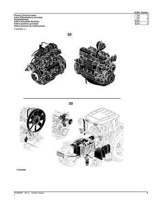 6145J Tractor
Primary Pictorial Index
Index d'illustrations principal
Hauptbildindex
Indice principale illustrato
Índice pictórico principal
Índice primario de ilustraciones
PUBM0884 A.1
20- 1
20- 2
030- 1
030- 2
PC8550P (E.1) 6145J Tractor 3
()
 