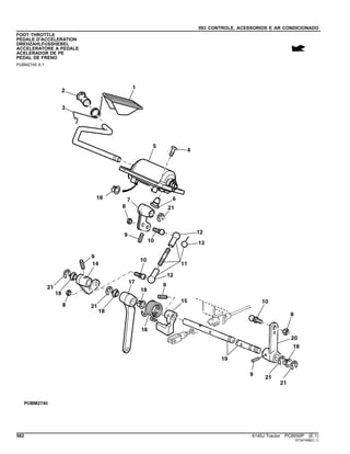 093 CONTROLE, ACESSORIOS E AR CONDICIONADO
FOOT THROTTLE
PEDALE D'ACCELERATION
DREHZAHLFUSSHEBEL
ACCELERATORE A PEDALE
ACELERADOR DE PE
PEDAL DE FRENO
PUBM2740 A.1
562 6145J Tractor PC8550P (E.1)
ST347488(C.1)
 