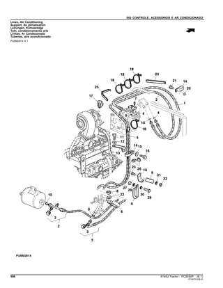 093 CONTROLE, ACESSORIOS E AR CONDICIONADO
Lines, Air Conditioning
Support, de climatisation
Leitungen, Klimaanlage
Tubi, condizionamento aria
Linhas, Ar Condicionado
Tuberías, aire acondicionado
PUBM2614 A.1
596 6145J Tractor PC8550P (E.1)
ST347510(B.5)
 