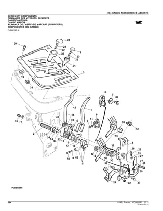 094 CABOS ACESSORIOS E ASSENTO
GEAR SHIFT COMPONENTS
COMMANDE DES VITESSES, ELEMENTS
GANGSCHALTUNG
CAMBIO MARCIA
ALAVANCA DO CAMBIO DE MARCHAS (POWRQUAD)
COMPONENTES DEL CAMBIO
PUBM1380 A.1
604 6145J Tractor PC8550P (E.1)
ST347515(C.1)
 