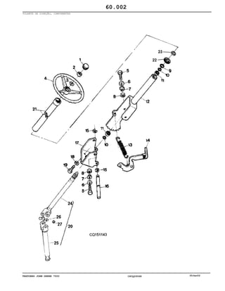 TRATORES JOHN DEERE 7500 CPCQ26568 30Jan02
VOLANTE DE DIREÇÃO, COMPONENTES
60.002
 