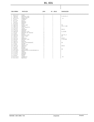 TRATORES JOHN DEERE 7500 CPCQ26568 30Jan02
1
2
3
4
5
6
7
8
9
10
11
12
13
14
15
16
17
18
19
20
21
22
23
24
25
26
27
28
29
30
31
32
33
34
35
36
37
38
39
40
AL111717
24M7008
14M7478
AL110725
L78727
AL77794
T27260
24M7252
R133450
14M7165
99M7109
34M7126
L111419
03M7331
L114104
24M7298
L78704
L78851
24M7026
14M7166
L78703
21M7310
CQ01248
L78705
24M7251
14M7376
L78693
L75449
19M7139
L111414
R97588
14M7029
AL114803
L111440
L112290
L110367
L113715
L55969
AL110724
AL113815
PUNHO
ARRUELA LISA
PORCA AUTOFR
DOBRADIÇA
VIDRAÇA
APOIO
ARRUELA
ARRUELA
PUNHO
PORCA SEXT
TAMPAO
PINO ELASTICO
JUNTA
PARAFUSO
VEDAÇÃO
ARRUELA LISA
ARRUELA DE VEDAÇÃO
BUCHA
ARRUELA LISA
PORCA SEXT
CAPA
PARAFUSO
ARRUELA LISA
BUCHA
ARRUELA
PORCA AUTOFRENANTE
ESPUMA
PERFIL "U"
PARAFUSO
ANGULO
ESFERA
PORCA SEXT
AMORTECEDOR HIDROPNEUMATICO
TAMPA
VEDAÇÀO
ARRUELA
ESFERA
PORCA
DOBRADIÇA
MANÍPULO
1
6
2
1
1
1
1
1
1
1
1
1
2
2
1
2
8
2
8
2
8
6
6
6
6
6
2
2
4
1
2
4
2
2
1
2
2
2
1
1
7
5
0
0
X
X
X
X
X
X
X
X
X
X
X
X
X
X
X
X
X
X
X
X
X
X
X
X
X
X
X
X
X
X
X
X
X
X
X
X
X
X
X
X
8,4X23X1,5
LH
M6
OD=17,0MM
M8X35
8,4X2MM
9X17X1,6
M8
M6X25
6,4X18MM
M6
M8X20
M8
RH
91.031
-
-
-
-
-
-
-
-
-
-
-
-
-
-
-
-
-
-
-
-
-
-
-
-
-
-
-
-
-
-
-
-
-
-
-
-
-
-
-
-
ITEM NÚMERO DESCRIÇÃO QTDE OBSERVAÇÕESNO. SÉRIE
 