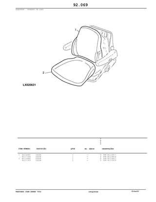 TRATORES JOHN DEERE 7500 CPCQ26568 30Jan02
ALMOFADA - ASSENTO DE LUXO
1
2
AL116981
AL117308
AL116980
AL117309
COXIM
COXIM
COXIM
COXIM
1
1
1
1
7
5
0
0
X
X
X
X
FOR AL114617
FOR AL114618
FOR AL114617
FOR AL114618
92.069
-
-
-
-
ITEM NÚMERO DESCRIÇÃO QTDE OBSERVAÇÕESNO. SÉRIE
 