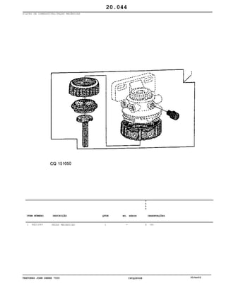 TRATORES JOHN DEERE 7500 CPCQ26568 30Jan02
FILTRO DE COMBUSTÍVEL/PEÇAS MECÂNICAS
1 RE51649 PECAS MECANICAS 1
7
5
0
0
X (A)
20.044
-
ITEM NÚMERO DESCRIÇÃO QTDE OBSERVAÇÕESNO. SÉRIE
 