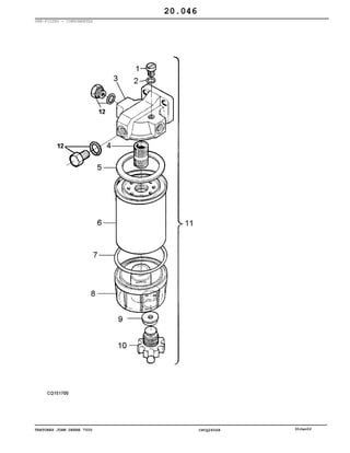 TRATORES JOHN DEERE 7500 CPCQ26568 30Jan02
PRÉ-FILTRO - COMPONENTES
20.046
 