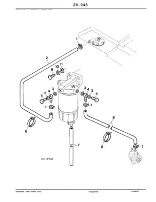 TRATORES JOHN DEERE 7500 CPCQ26568 30Jan02
PRE-FILTRO - CONEXÕES E MANGUEIRAS
20.048
 