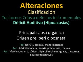Defectos Instrumentales Tratornos del Lenguaje | PPTX