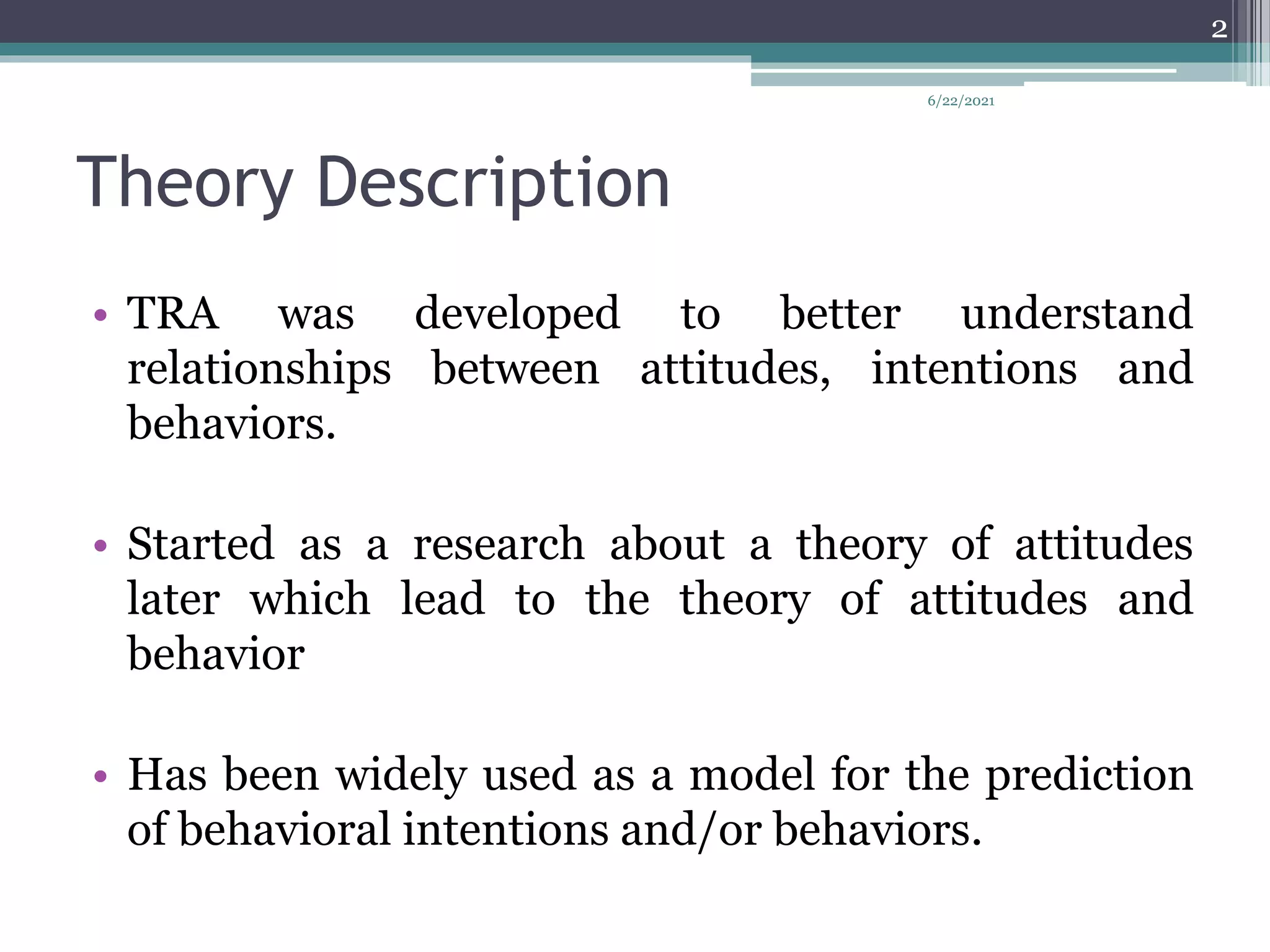 Theory of Reasoned Action and Theory of Planned Behavior | PPTX