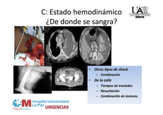 C: Estado hemodinámico 
 ¿De donde se sangra? 
 