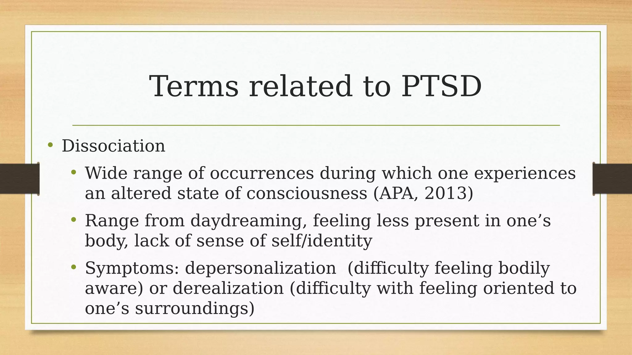 Trauma and stressor related disorders | PDF