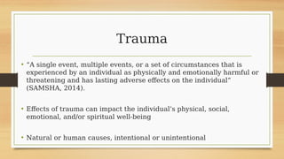 Trauma and stressor related disorders | PDF