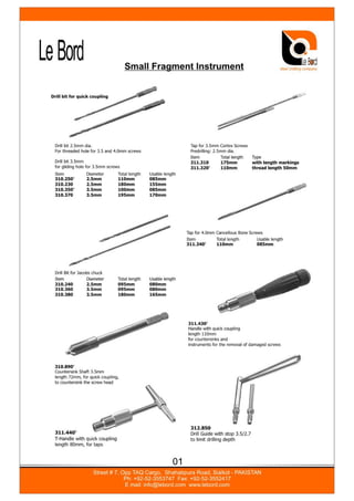 LeBord TRAUMA Instruments Catalogue.