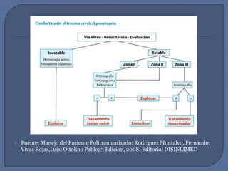 Fuente: Manejo del Paciente Politraumatizado: Rodriguez Montalvo, Fernando; Vivas Rojas,Luis; Ottolino Pablo; 3 Edicion, 2008; Editorial DISINLIMED