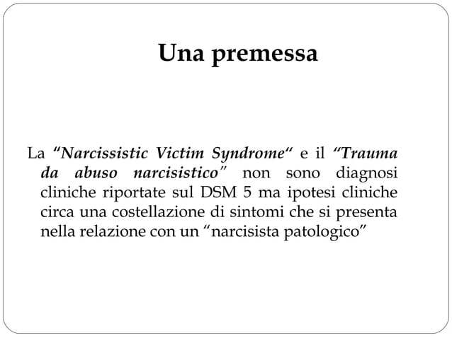 Trauma da narcisismo | PPT