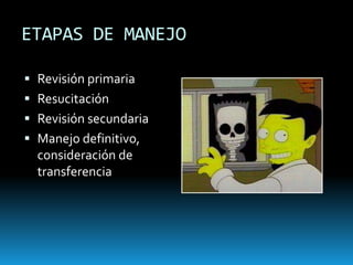 Alteración de la relación V/Qcontusión pulmonar,hematomas, colapso alveolar cambios de la presión intratorácicaMala ventilación secundaria