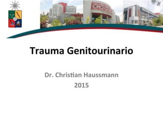 Trauma	
  Genitourinario	
  	
  
Dr.	
  Chris2an	
  Haussmann	
  
2015	
  
	
  
 