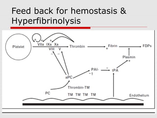 Feed back for hemostasis &
Hyperfibrinolysis
 