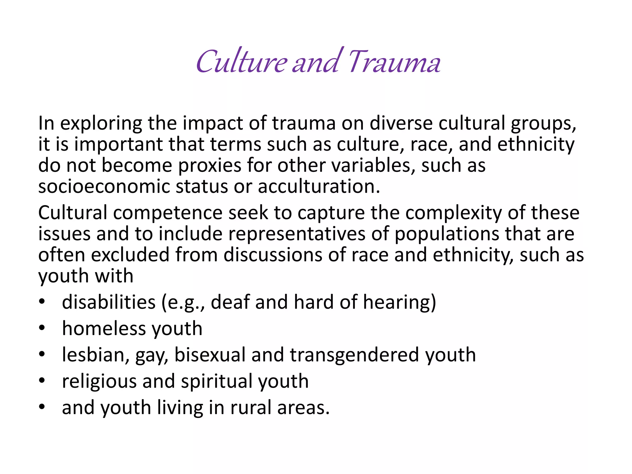 Trauma informed care ii | PPTX