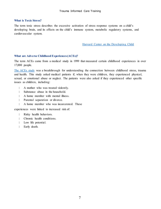 Trauma informed care | PDF