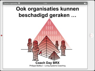 Ook organisaties kunnen
beschadigd geraken …
Coach Day BRX
Philippe Bailleur – Living Systems Coaching
 