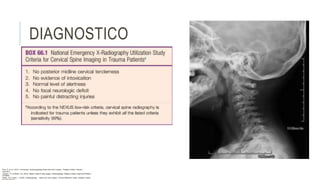 DIAGNOSTICO
Flint, P. et al. (2021). Cummings. Otolaryngology–head and neck surgery. Estados Unidos: Elsevier
Saunders.
Johnson, JT- & Rosen, CA. (2014). Bailey’s head & neck surgery. Otolaryngology. Estados Unidos: Lippincott Williams
& Wilkins.
Pasha, R & Golub, J. (2018). Otolaryngology – Head and neck surgery. Clinical Reference Guide. Estados Unidos:
 