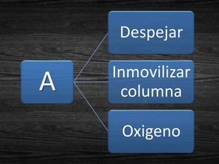 Despejar

    Inmovilizar
A    columna

     Oxigeno
 