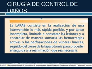 CIRUGIA DE CONTROL DE
DAÑOS
TRAUMA. Chapter 52 Pelvic Trauma Stephen B. Choi and A.
Adam Cwinn. pag 604-617
 