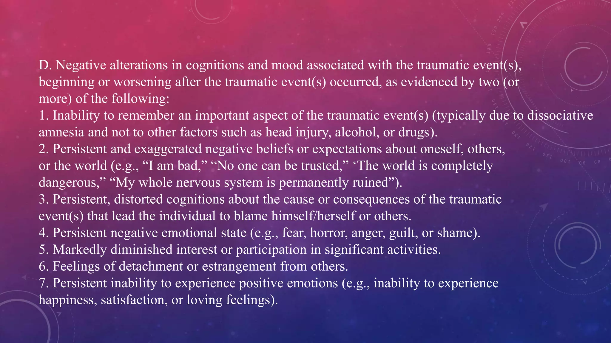 Trauma and stress related disorders | PPTX