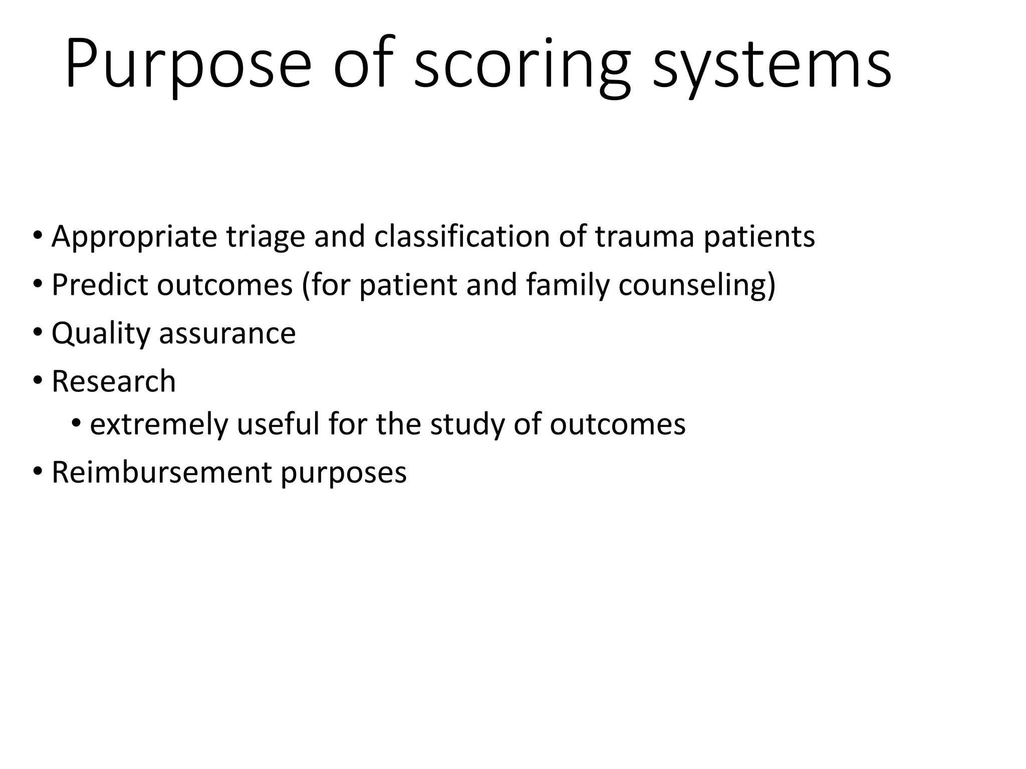 Polytrauma Iss Score Polytrauma scoring systems | PPTX