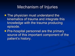 Trauma and mechanism of injuries | PPT
