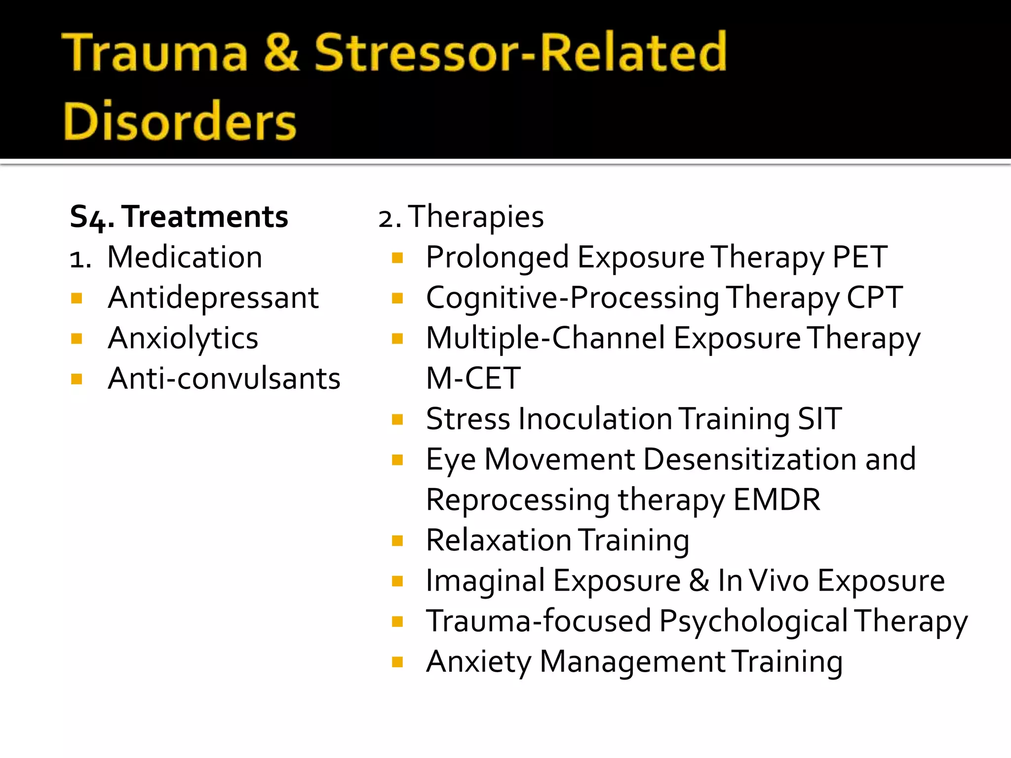 Trauma & Stressor Related Disorders for NCMHCE Study | PPTX