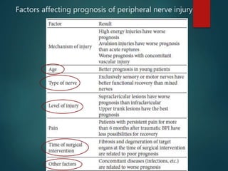Factors affecting prognosis of peripheral nerve injury
 