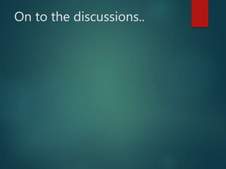 On to the discussions..
 