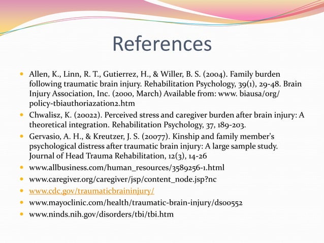Traumatic Brain Injury Power Point Traumatic Brain Injury Power Point