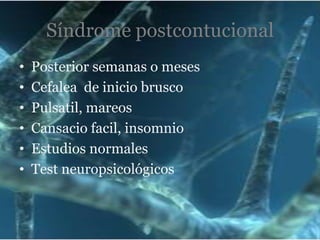 HemorragiaextraduralesTCESangrado rápido (hematoma)lesión cerebral adicional. PICDX: TAC cerebral y craneal