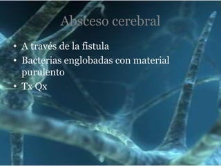 Hematoma subduralLa acumulación de la sangre debajo de la duramadre es de origen venoso por ello da mas tiempo para su tratamiento.Este tiempo esta en dependencia de la atrofia cortical que el anciano presente, ya que la sangre acumulada en este sitio puede no dar signos, lo mas común es de 6 hrs en adelante.Grave ya que pone en peligro la vida del adulto mayor.Resolución final es quirúrgica.